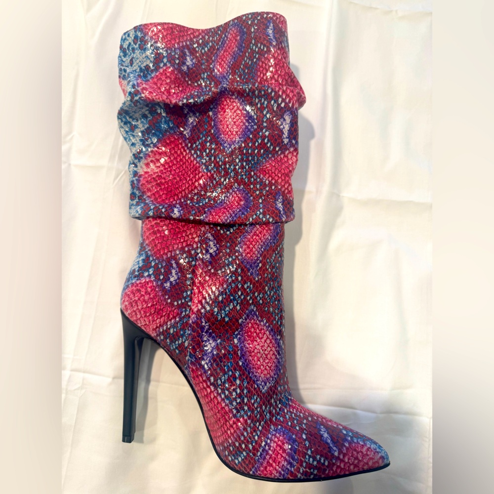 Marcell Von Berlin Pink Python Mid Calf Boots